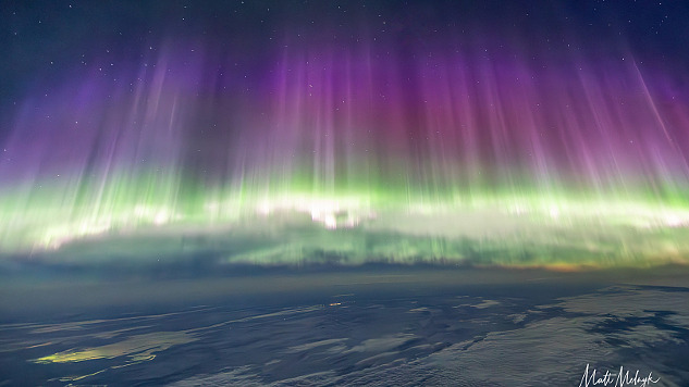 aurora borealis on May 12, 2024, over Quebec, Canada