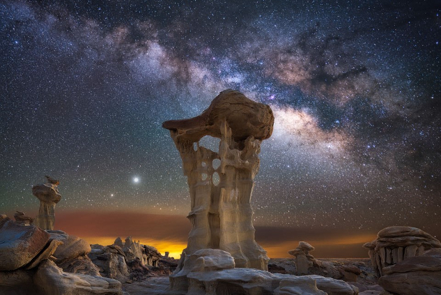  Jupiter Rising Beyond Alien Throne Rock, New Mexico, USA