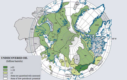 'Anggaran Minyak dan Gas Undiscovered North of the Arctic Circle'