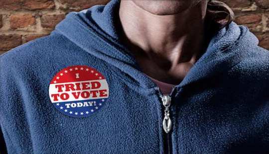 Amerikanische Demokratie ist unter extremer Bedrohung von Wähler Suppr