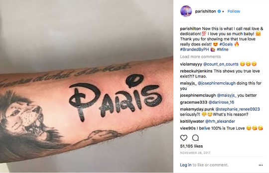 Post ng Paris Hilton sa Instagram