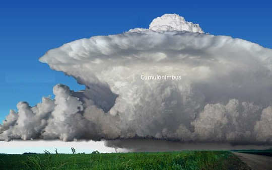 A Cumulonimbus dengan bentuk anvil ciri-cirinya.