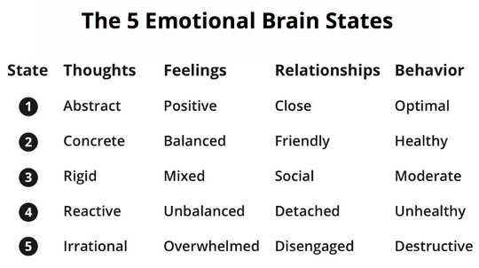 Het EBT 5 puntensysteem voor emotieregulatie.