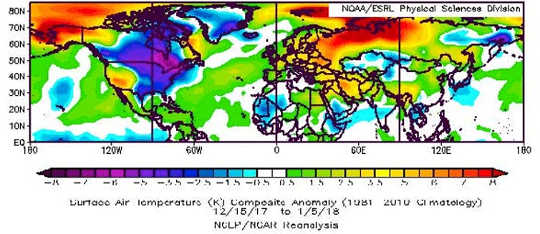 האם מתחמם באזור הארקטי מאחורי מזג האוויר החורפי המטורף השנה?
