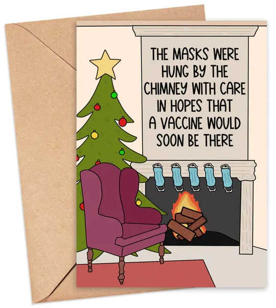 A twist on jolly St. Nick. (how holiday cards help us cope with a not so merry year)