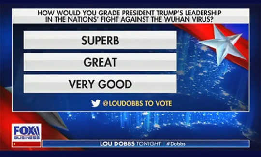 schermata del sondaggio Twitter sulle prestazioni di Trump