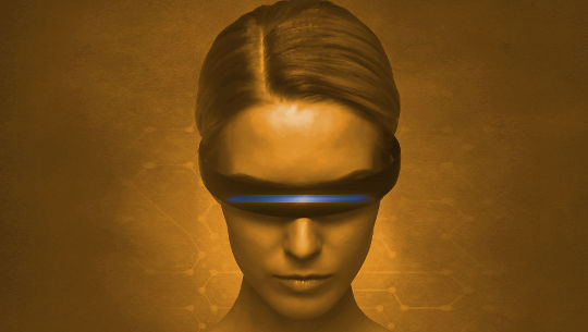 persoon die een virtual reality-bril draagt