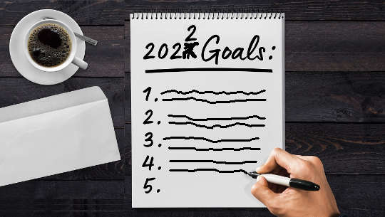 Lista de metas de 2021 sendo atualizada para 2022