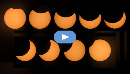 fasi di un'eclissi solare parziale