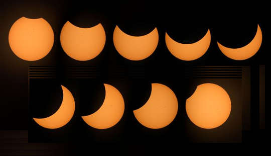 phases d'une éclipse solaire partielle