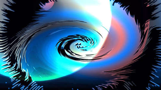 dessin coloré d'un ouragan et de son "oeil"