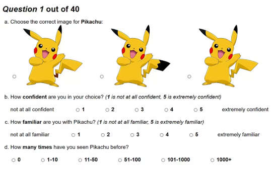 Phiên bản chính xác của Pikachu là phiên bản bên trái.