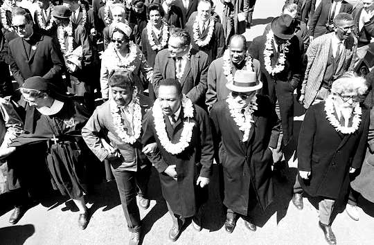 Foto tomada durante la Marcha por los Derechos Civiles de Selma a Montgomery