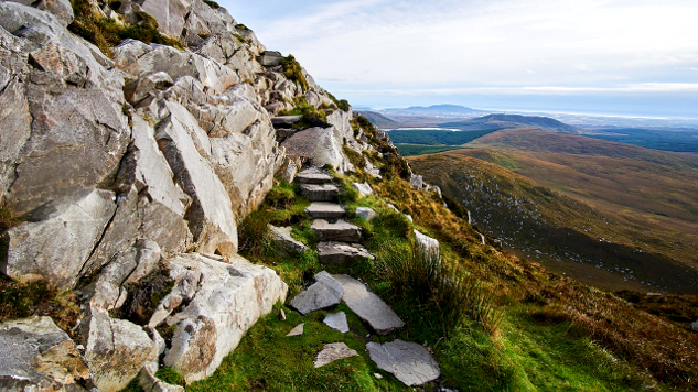 steps on a rocky mountain path