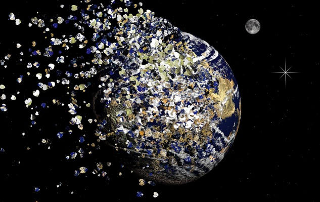 um globo do planeta Terra composto por trilhões de corações