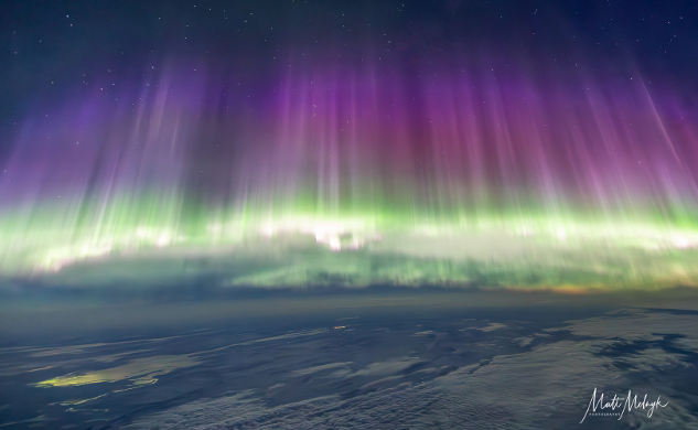 Aurora borealis στις 12 Μαΐου 2024, πάνω από το Κεμπέκ του Καναδά
