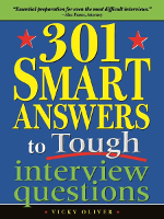 bokomslag til 301 smarte svar på tøffe intervjuspørsmål av Vicky Oliver.