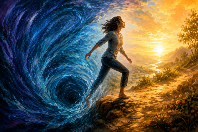 Why Do We Keep Doing What We Know Is Bad for Us? by Marie T. Russell, InnerSelf.com woman stepping out of a whirlpool