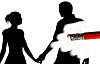 silhouette d'un homme et d'une femme se tenant la main avec le corps de l'homme en train d'être effacé
