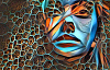 imagine colorată a feței unei femei care se confruntă cu stres și tristețe