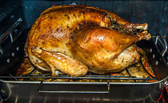turkey roasting in the oven