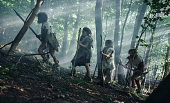 prehistorische mens op jacht