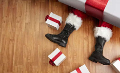 julemanden lagt ud på gulvet