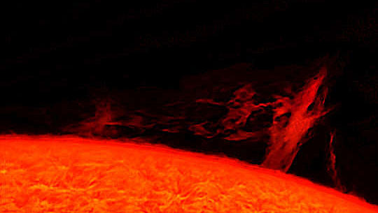 một bức ảnh của một cây plasma trên mặt trời