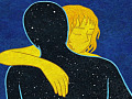Two people embracing, one full of points of light or stars. Image by 愚木混株 Cdd20 from Pixabay. 