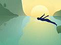 Image of a person diving off a cliff into a pool of water. Image by Leo from Pixabay. 