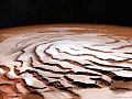 Die spiraalvormige noordpool van Mars