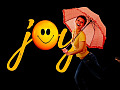 en glad kvinne som holder en parasoll