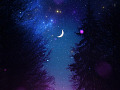 Crescent moon in the night sky. Image by Эльвина Якубова from Pixabay. 