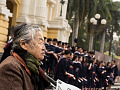 A grey-haired woman sitting outside in deep thought. Image by dung thuy from Pixabay. 