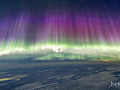 aurora borealis op 12 Mei 2024 oor Quebec, Kanada