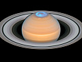 Aurora around Saturn's North Pole. Image Credit: NASA, ESA, Hubble, OPAL Program, J. DePasquale (STScI), L. Lamy (Obs. Paris). 