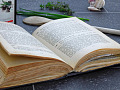 An open recipe book. Image by Bruno from Pixabay. 