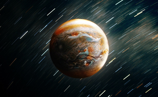 planet Jupiter and asteroids