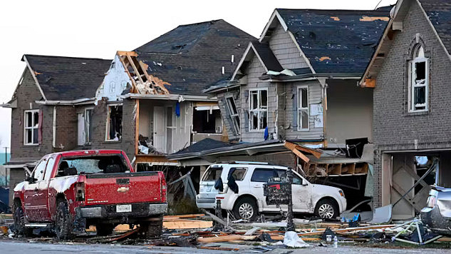 A home damaged by a hurricane, highlighting the rising cost of home insurance due to climate-related disasters.