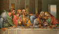 Detail Da Vincis Das Abendmahl von Giacomo Raffaelli. Judas setzte sich rechts. Alberto Fernandez Fernandez [GFDL (http://www.gnu.org/copyleft/fdl.html], CC BY 2.5 über Wikimedia Commons, CC BY