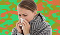 bild av en kvinna som blåser näsan