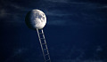 escada alcançando a lua