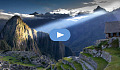 Machu Picchu üzerinde parlayan ışık ışını