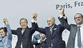 “巴黎协定”达成后，世界各国领导人兴高采烈，去年十二月达成协议。 图片：联合国照片通过Flickr
