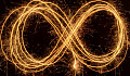 el símbolo del infinito formado por hilos de luz