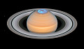 Aurora around Saturn's North Pole. Image Credit: NASA, ESA, Hubble, OPAL Program, J. DePasquale (STScI), L. Lamy (Obs. Paris). 