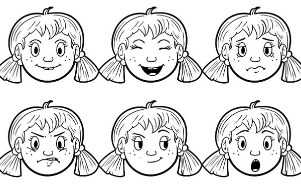 ansikter med ulike uttrykk