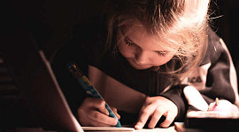 a child writing
