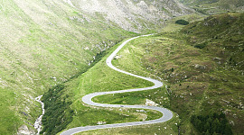 winding road seen from above