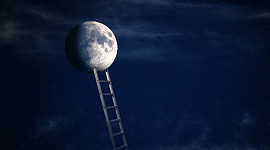 tangga menjangkau ke bulan